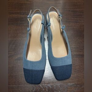 Ann Taylor two toned Denim Blue Slingback Heels